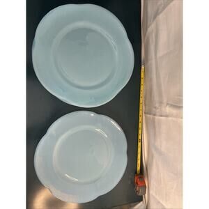 Tiffany Blue opalescent Semi Transparent 13 Inch Murano Hammered Glass Plates